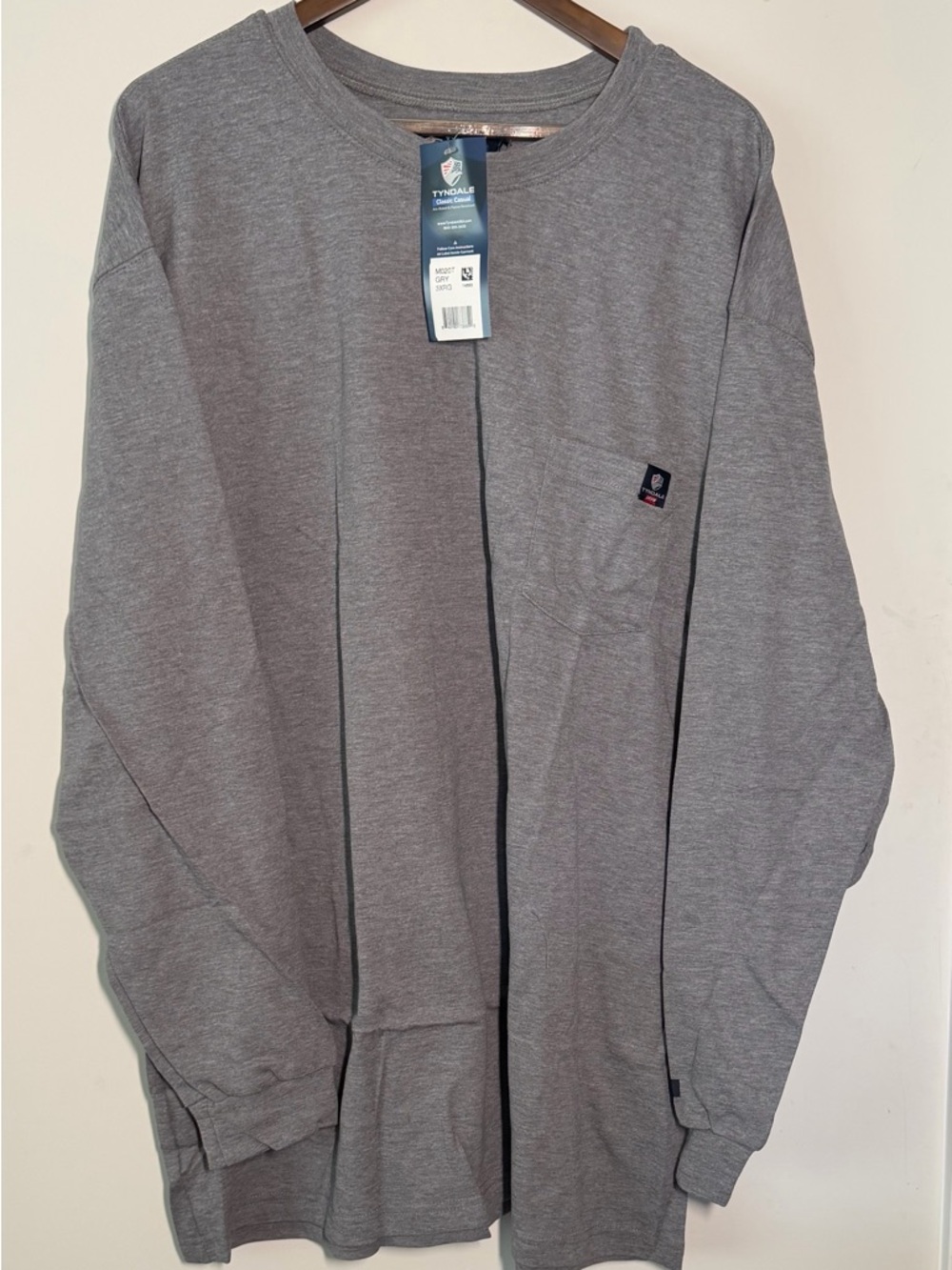 Tyndale Gray Long Sleeve Pocket Shirt Size 3XL - Picture 6 of 7